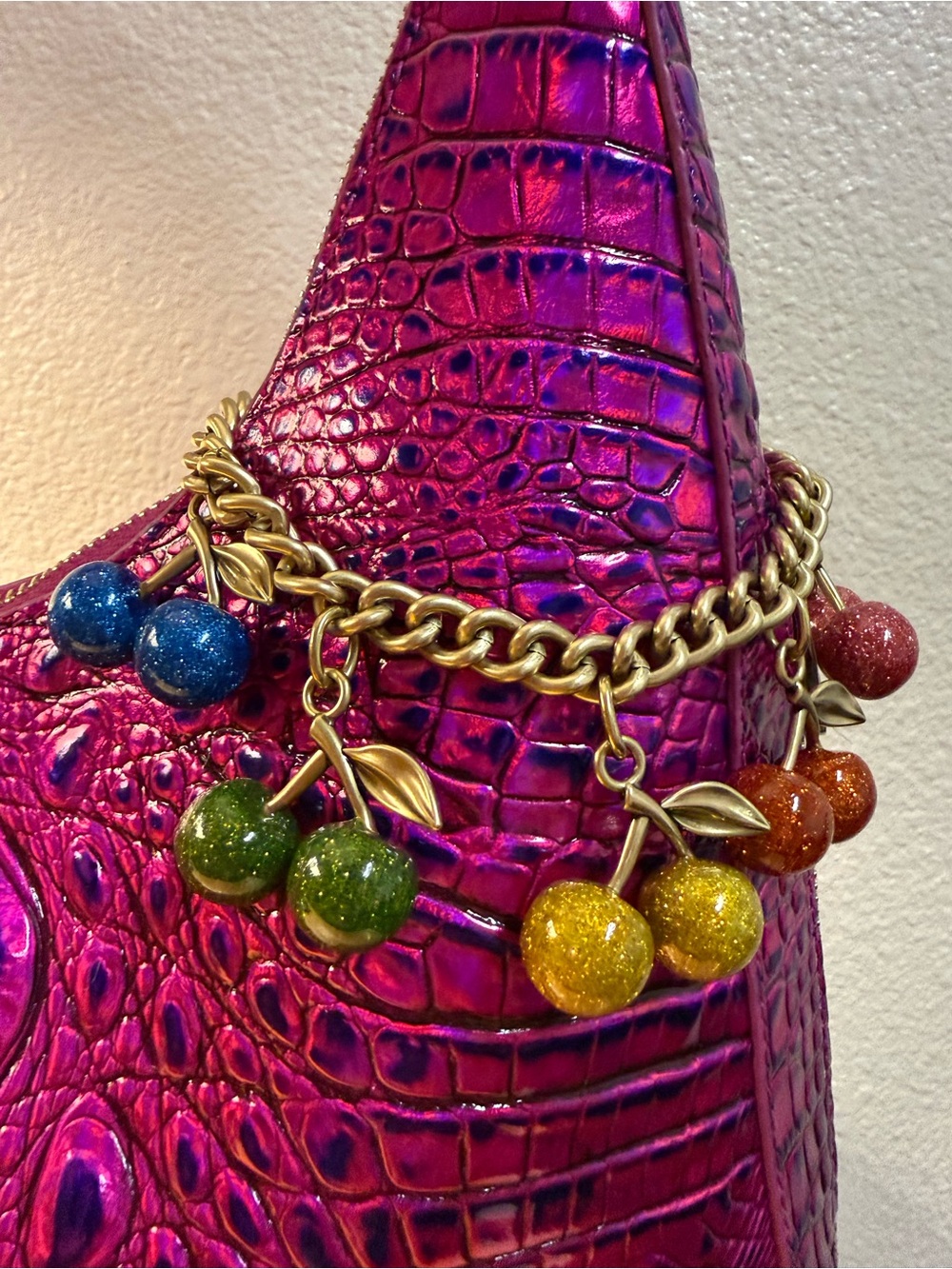 Coach Gold-Tone Cherry Charm chain sold out HTF - Picture 2 of 2